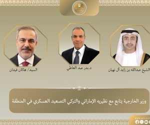 وزير الخارجية يتابع مع نظيريه الإماراتي والتركي تداعيات التصعيد العسكري بالمنطقة