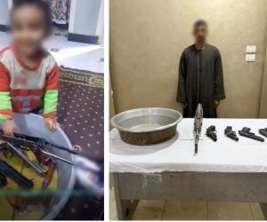 ضبط المتهم بتصوير نجله أثناء قيامه بمحاولة فك وتركيب وتنظيف أسلحة نارية بأسيوط 