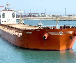ميناء شرق بورسعيد يستقبل أكبر سفينة صب جاف في تاريخ الموانئ المصرية