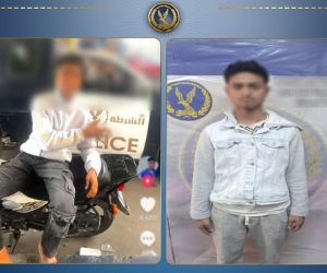 ضبط المتهم بالتلويح بإشارات إباحية بيده  أمام سيارة شرطة