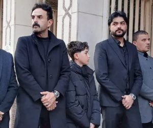 عصام السقا ويارا السكرى ومحمد رجب وأشرف زكى فى عزاء والد محمود حمدان