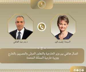 وزير الخارجية يبحث مع نظيرته البريطانية سبل تعزيز العلاقات الثنائية ومستجدات الأوضاع الإقليمية وجهود خفض التصعيد