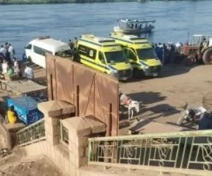مصرع سيدة وطفلين إثر سقوط سيارة فى النيل بالعبارة النهرية بسوهاج