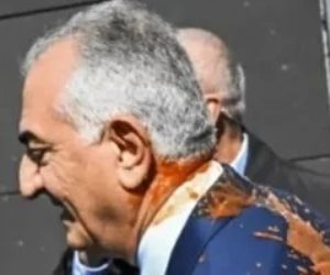 حدث فى برلين.. هجوم مفاجئ بسائل أحمر على رضا بهلوى بعد مؤتمر ضد إيران