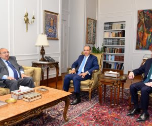وزير الخارجية يستقبل مسئولي غرفة التجارة الأمريكية فى القاهرة