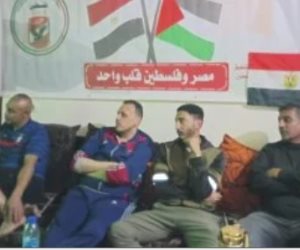 بأعلام مصر وفلسطين.. رابطة مشجعى النادى الأهلى فى غزة يدعمون المارد الأحمر (صور)