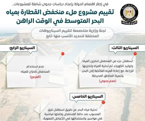 مجلس الوزراء يستعرض تقييم مشروع ملء منخفض القطارة بمياه البحر المتوسط في الوقت الراهن