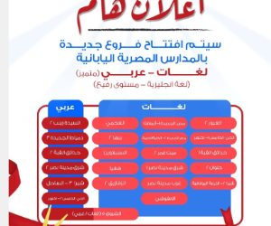 لأول مرة.. مدارس مصرية يابانية عربى.. وفتح باب التقدم للعام الدراسي الجديد
