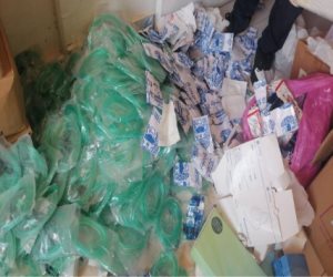 ضبط مخزن مستلزمات طبية غير مرخص بالقاهرة وبداخله أكثر من 1.5 مليون قطعة مجهولة المصدر