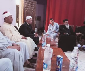 وفد من أوقاف المنيا للاطمئنان على كنيسة الملاك ميخائيل بحلوة عقب حريق