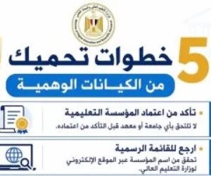 التعليم العالى تحذر الطلاب : 5 خطوات تحميك من الوقوع ضحية للكيانات الوهمية