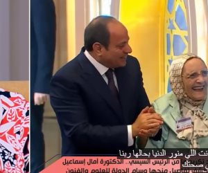 بعد تكريمها في سن 83 عامًا.. آمال إسماعيل تروي كواليس لقائها بالرئيس السيسي   