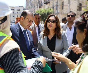 وزيرة التنمية المحلية  تتفقد الموقف التنفيذي لأعمال تطوير شارع إبراهيم باشا بمنطقة الكوربة بمصر الجديدة