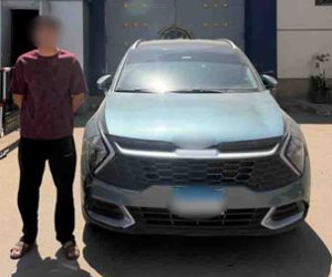 ضبط مشرف مبيعات ببني سويف لطمسه اللوحة المعدنية الخلفية لسيارته