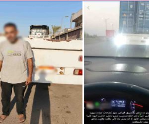 ضبط سائق سيارة نقل بعد تركيب إضاءة خلفية تعيق الرؤية على طريق القليوبية