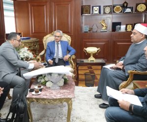 مساعد وزير الأوقاف يلتقي محافظ بني سويف لمتابعة الموقف التنفيذي لمشروع تطوير مسجد السيدة حورية