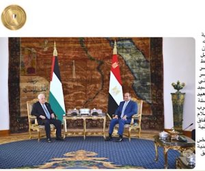 تفاصيل استقبال الرئيس السيسي لنظيره الفلسطيني (فيديو)