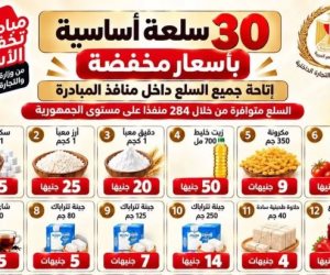 وزارة التموين: استمرار طرح 30 سلعة ضمن مبادرة تخفيض الأسعار