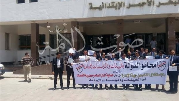 بالصور.. وقفة احتجاجية لمحاميي البحر الأحمر
