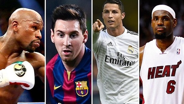 بالارقام اغلي 10 رياضيين بالعالم .. رونالدو الثامن وميسي خارجها