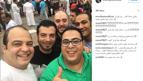 بالصورة.. شريف باهر بصحبة ايهاب توفيق في صلاة العيد