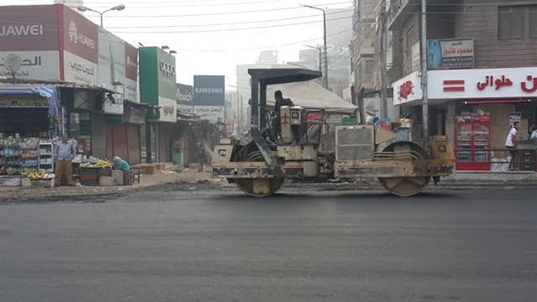 بالصور.. رصف وتجميل طريق كورنيش القناطر الخيرية