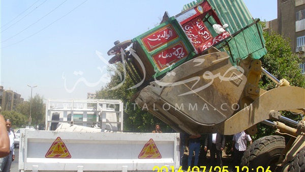 حملة مكثفة لإزالة الإشغالات بشارع الطاقة بمدينة نصر