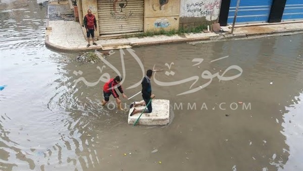  بالصور..مدينة السادات بالمنوفية تغرق بمياه الأمطار