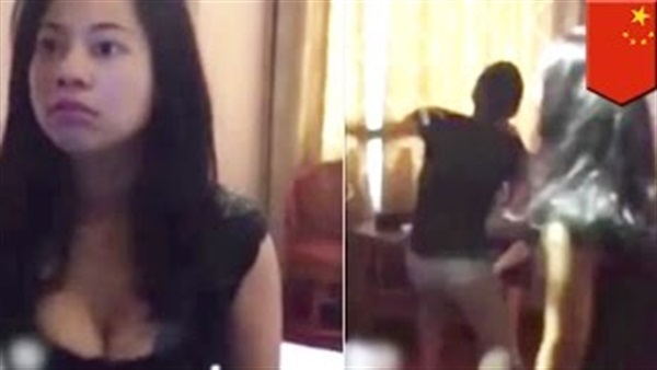 بالفيديو..زوجه تضرب زوجها لاقتحامه الغرفة أثناء ممارستها الجنس 