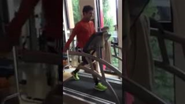 بالفيديو.. محمد ابراهيم يواصل تدريباته التأهيلية استعدادا لـ "صن داونز"