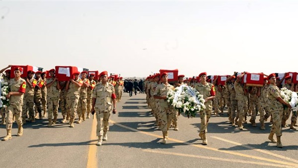 جنازة جماعية لشهداء تفجير سيارة العريش