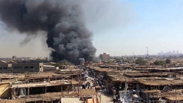 السيطرة على حريق سوق الجمعة بالسيدة عائشة