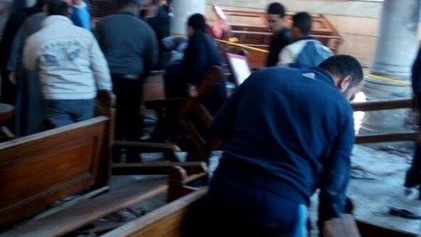 ننشر أول صور لآثار انفجار الكاتدرائية المرقسية 