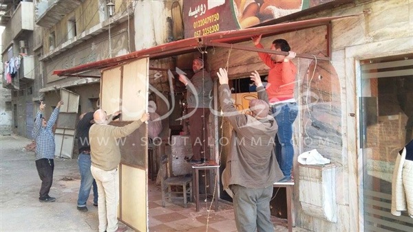 حملة لرفع الإشغالات بشوارع دمياط‎ (صور)