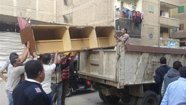 حملة مكثّفة لرفع إشغالات «صدر العمرانية» بالقاهرة