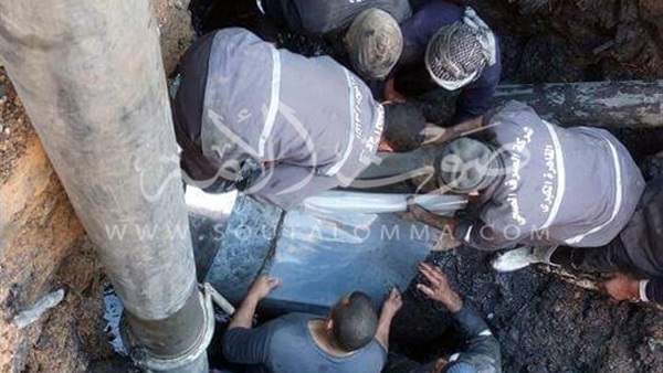 انفجار ماسورة مياة بشبرا الخيمة‎ (صور)