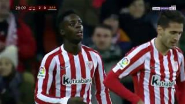 أتليتك بلباو يتقدم على برشلونة بهدفين في الشوط الأول (فيديو)
