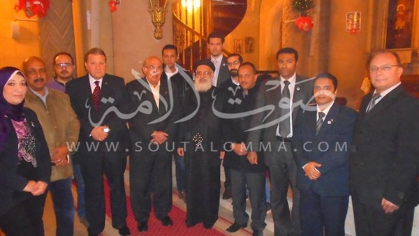 وفد «حماة الوطن» يزور الكنيسة المرقسية بالإسكندرية لتقديم التهاني