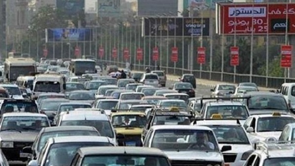 كثافات مرورية أعلى كوبري أكتوبر