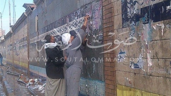 بالصور..حملات مكثفة لإزالة الدعاية الانتخابات بنطاق الشرقية