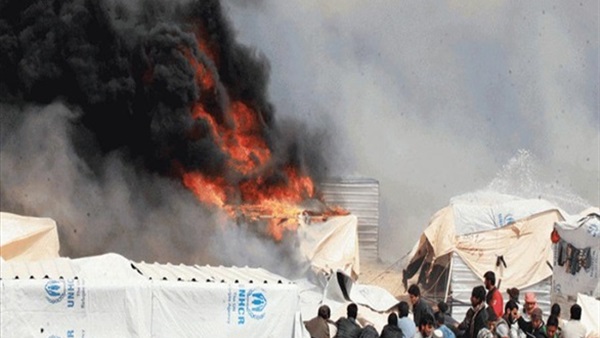 إندلاع حريق في خيمة للنازحين السوريين بعرسال